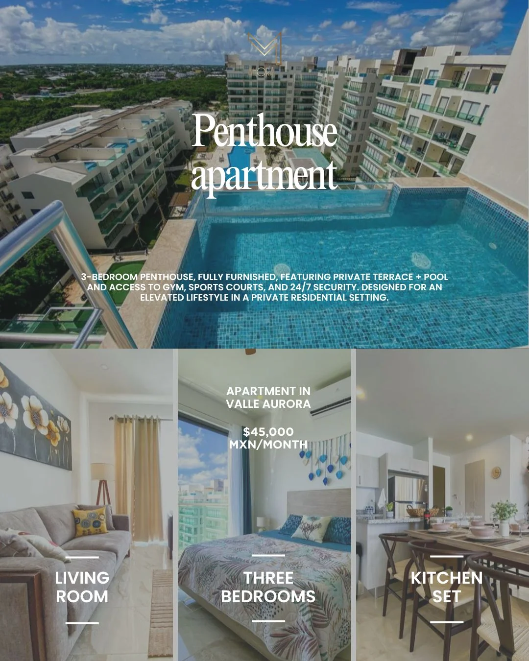 Penthouse in Valle Aurora, Playa del Carmen