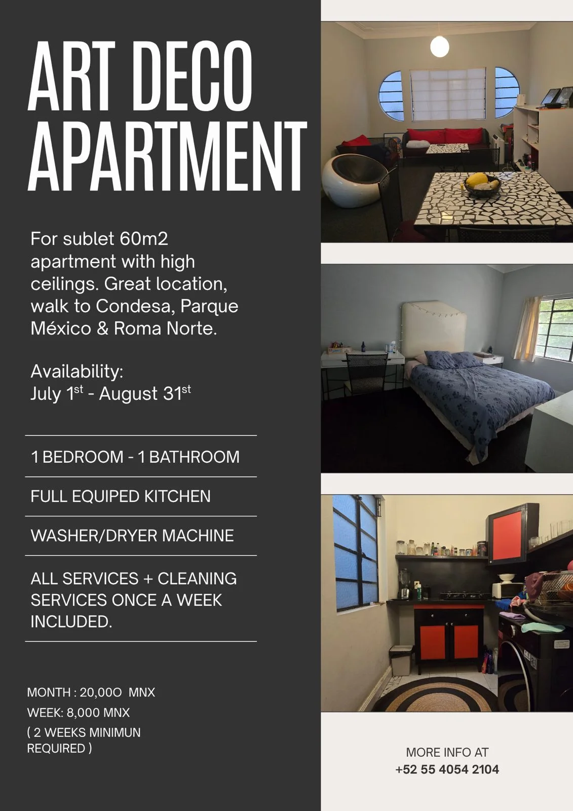 Apartment in Roma Sur, Mexico City