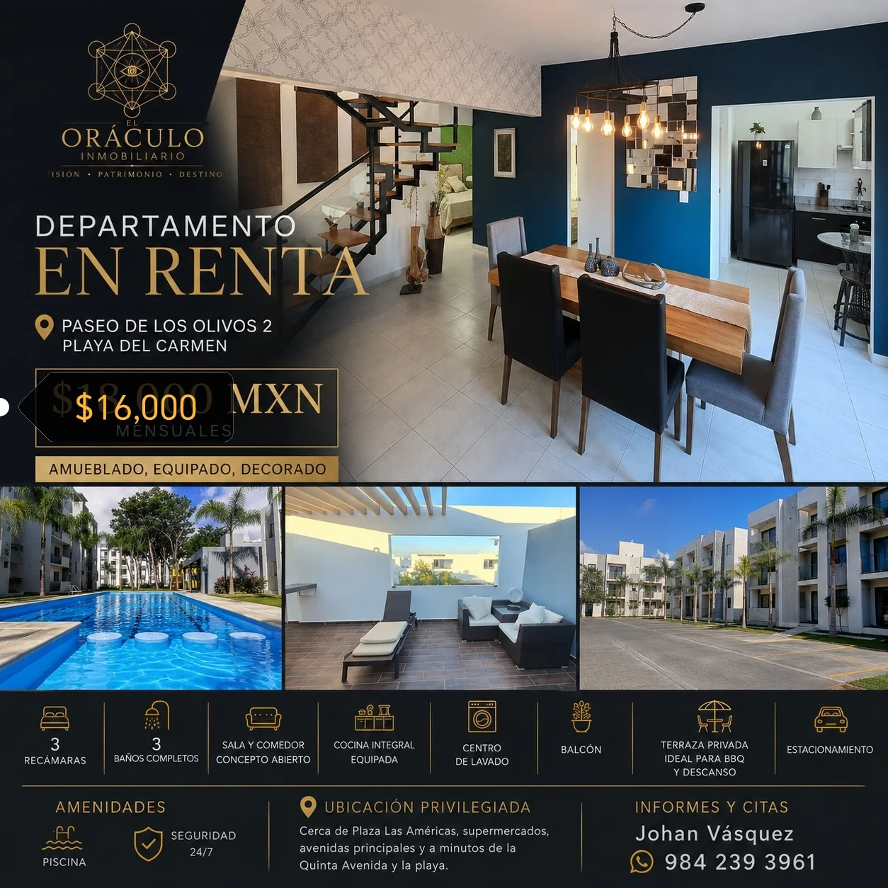 Penthouse in Paseo los Olivos, Playa del Carmen
