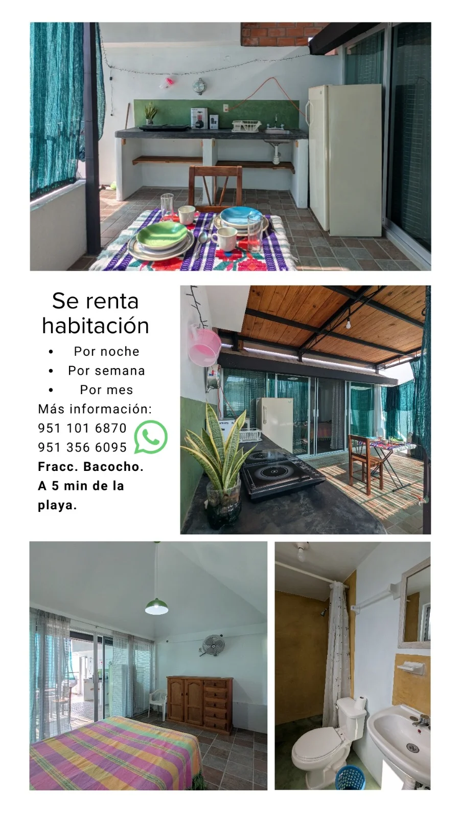 One Bedroom Apartment in Bacocho Near Playa Carrizalillo