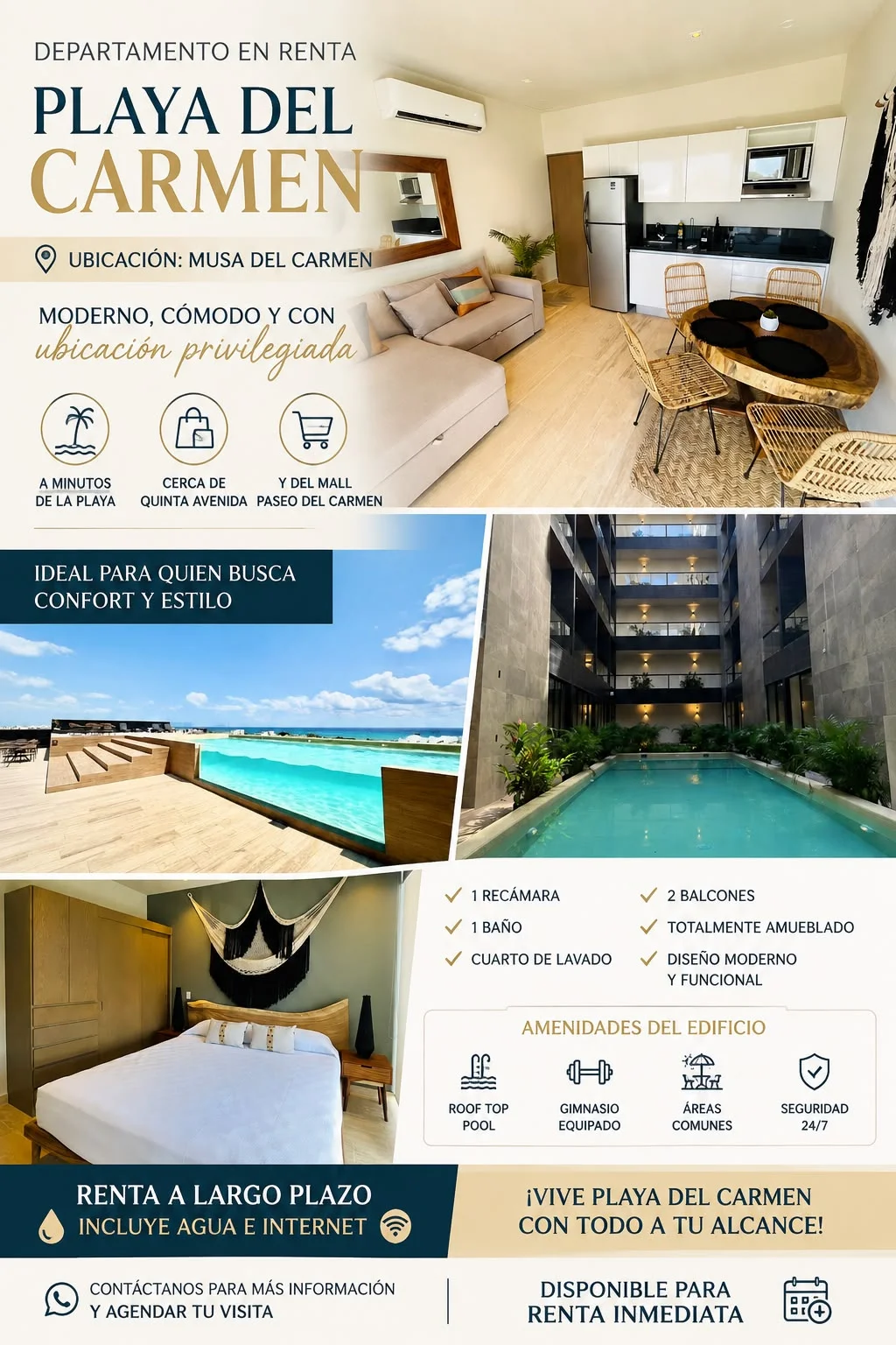 1 Bedroom Apartment in Playa del Carmen