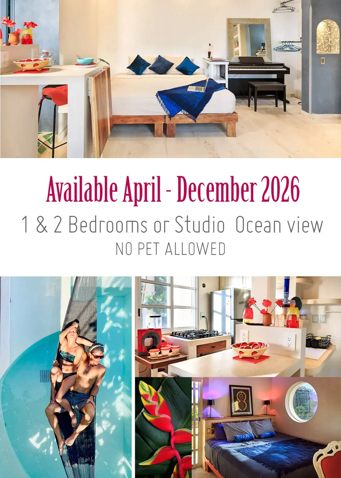 Studio Apartment for Rent in Playa del Carmen - 13,000 MXN