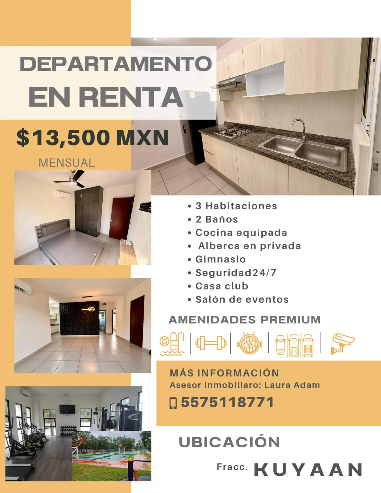 3 Bedroom Apartment in Playa del Carmen