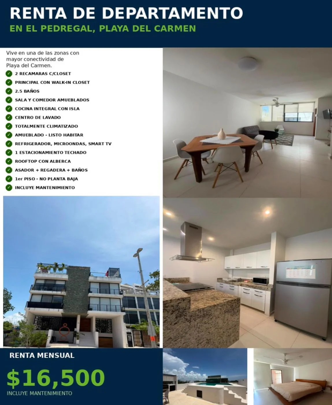 Furnished 2 Bedroom Property in Playa del Carmen