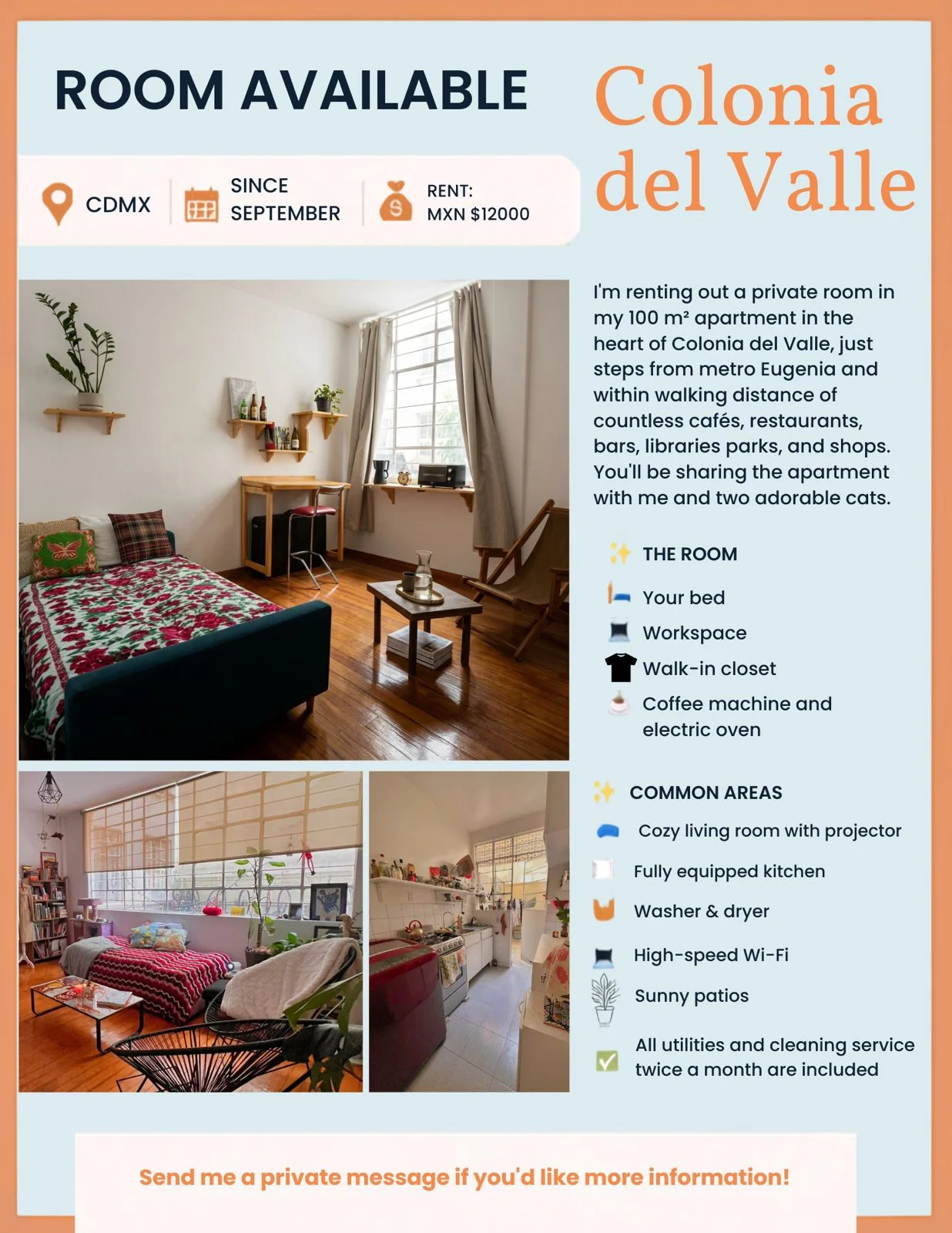 Room in Colonia del Valle, Mexico City