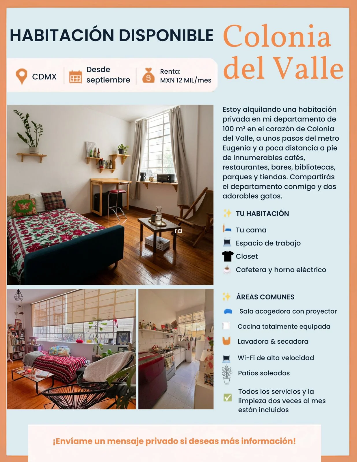 Room in Colonia del Valle, Mexico City