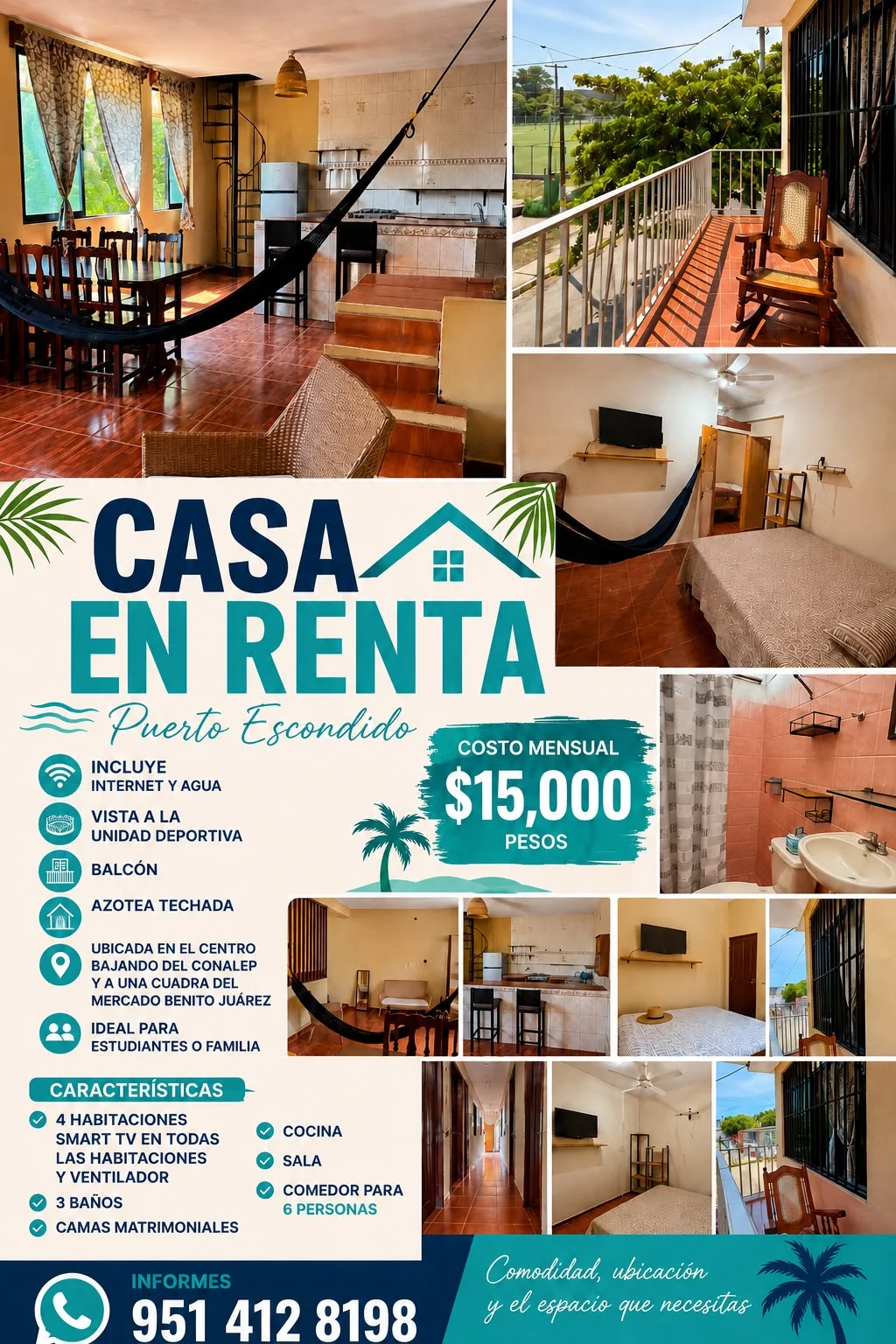 House for Rent in Centro, Puerto Escondido