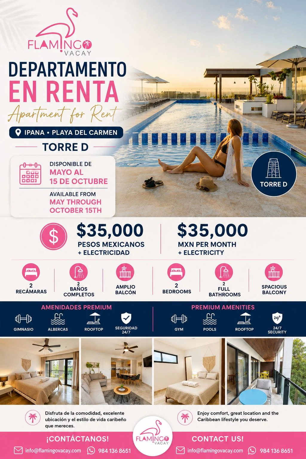 2 Bedroom Apartment in Playa del Carmen