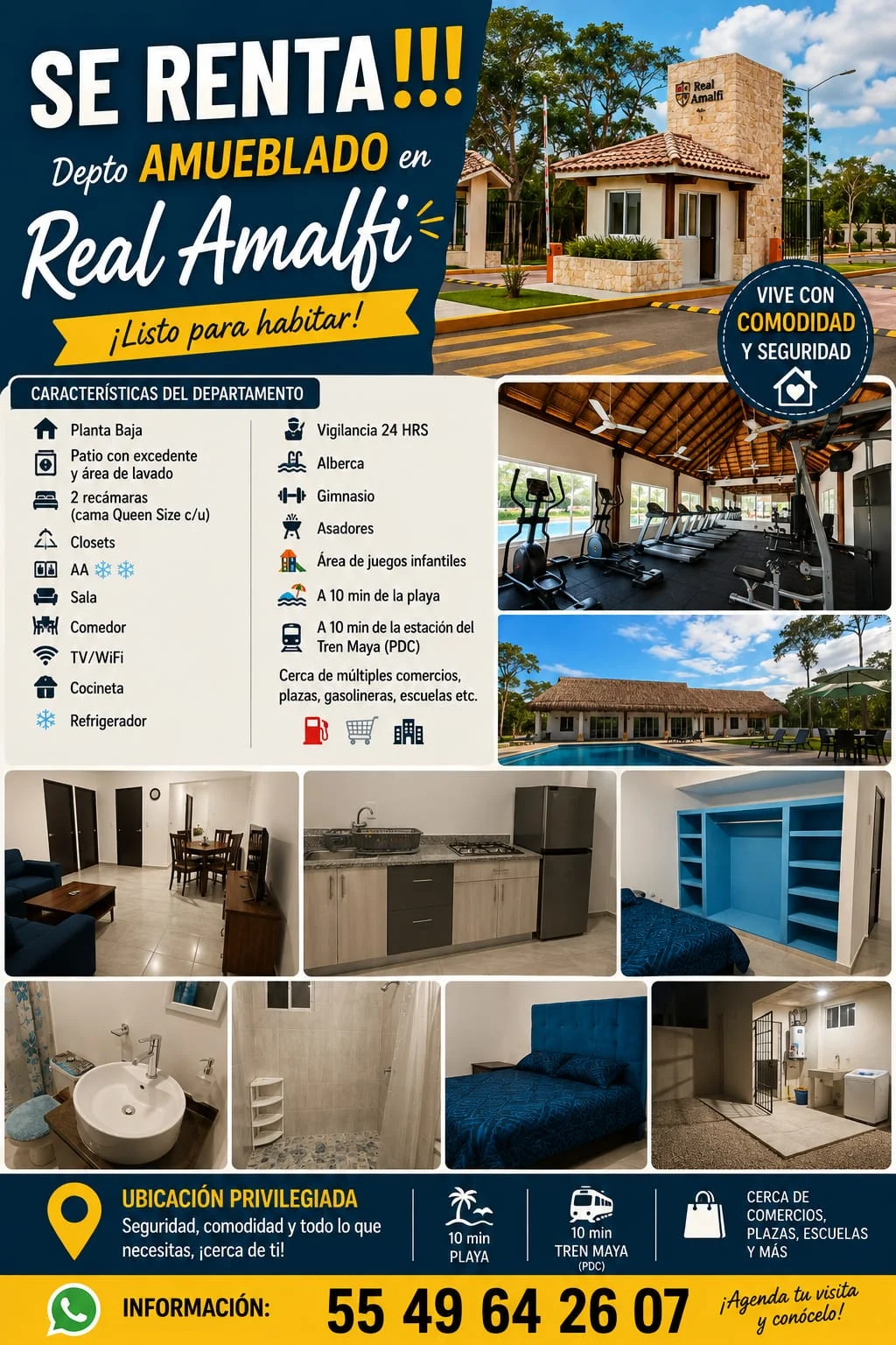 Furnished Apartment in Real Amalfi, Playa del Carmen
