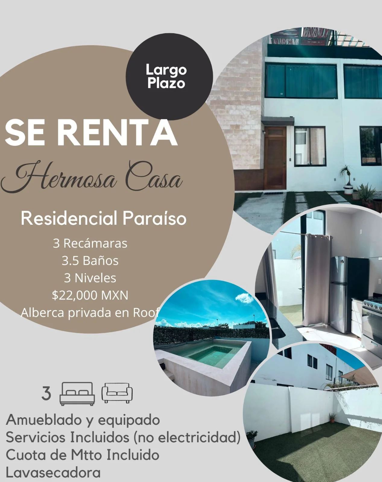 3-Bedroom House in Playa del Carmen