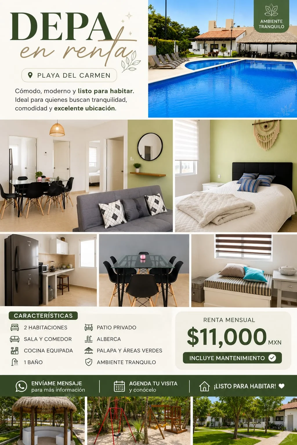 2 Bedroom Apartment in Playa del Carmen