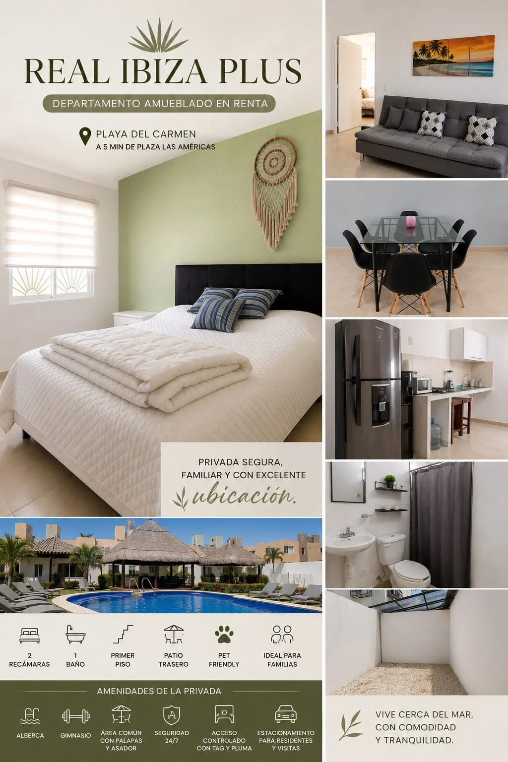 Furnished 2-Bedroom Apartment in Playa del Carmen