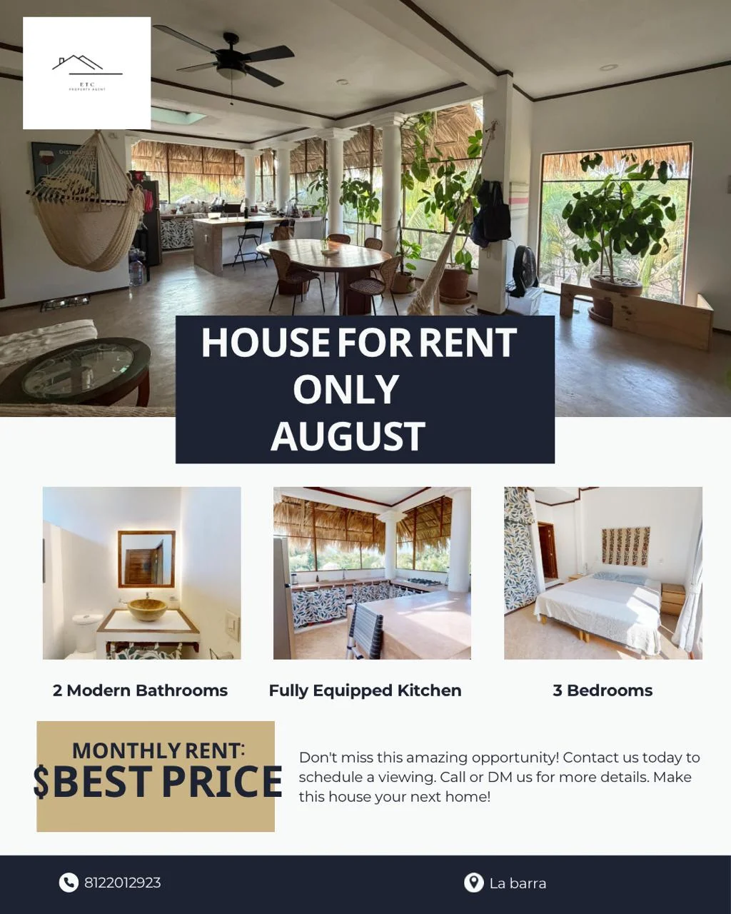 House for Rent in La Barra, Puerto Escondido