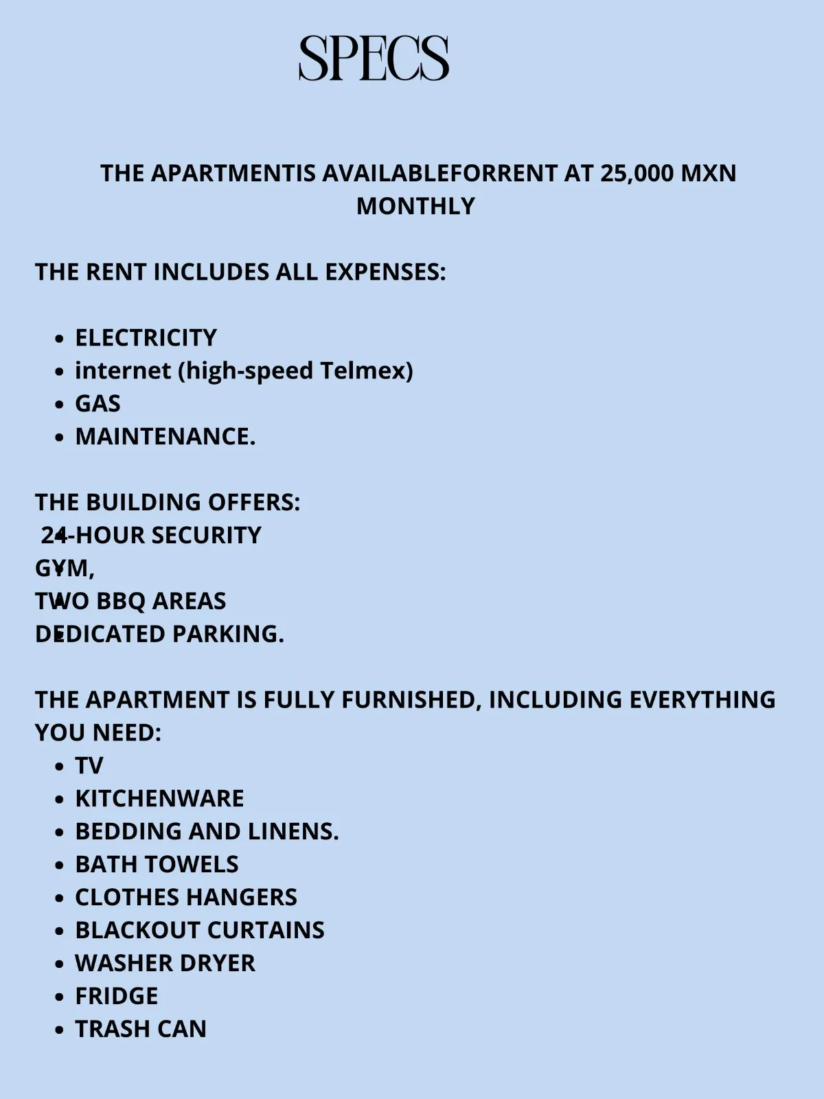 Monthly Rental Property in Mexico - Available April 13