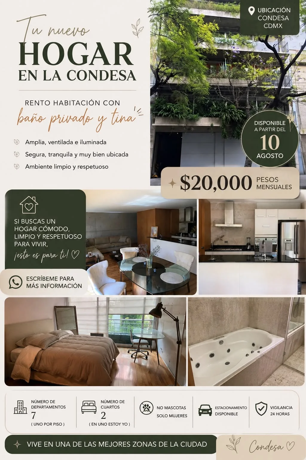 Private Room in Condesa, Mexico City