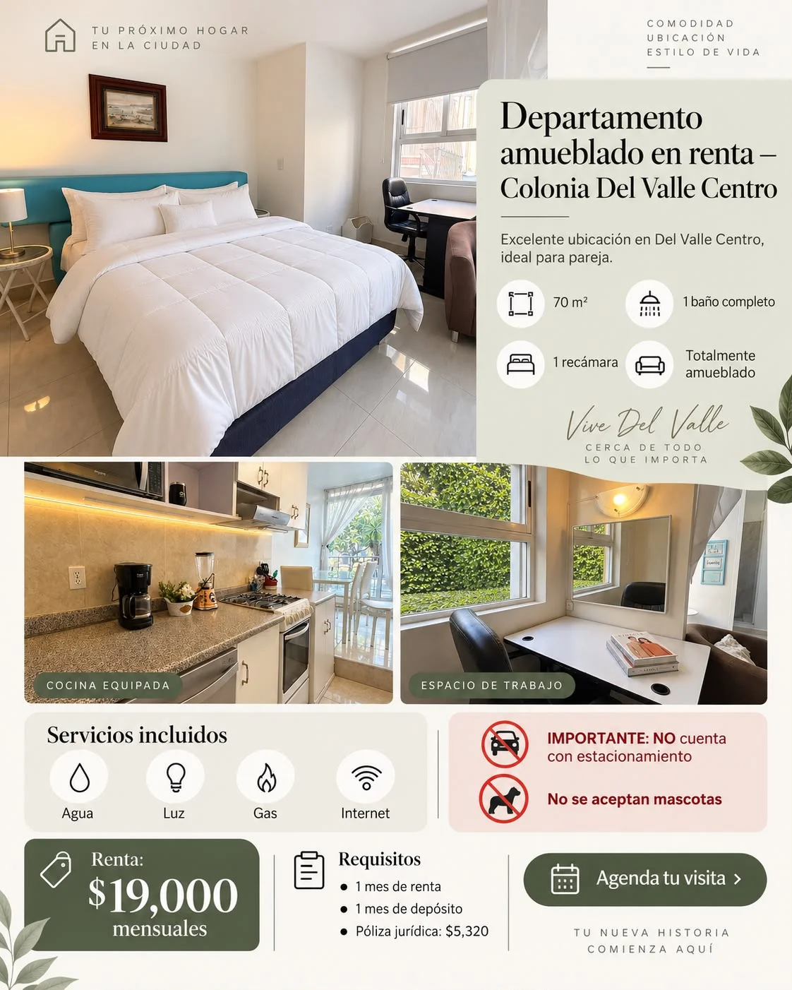 Private Furnished Room in Doctores, Mexico City