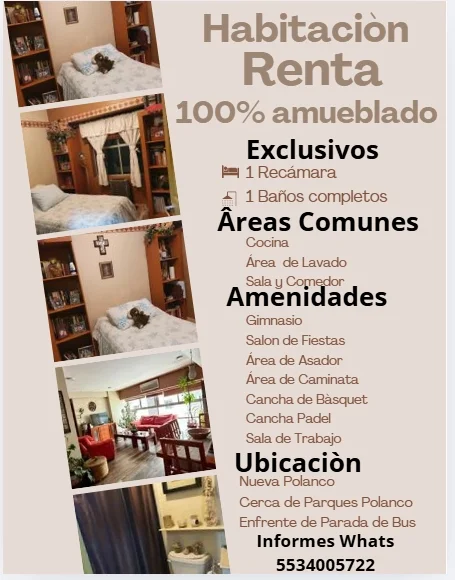 Private Room for Rent in Polanco, Mexico City
