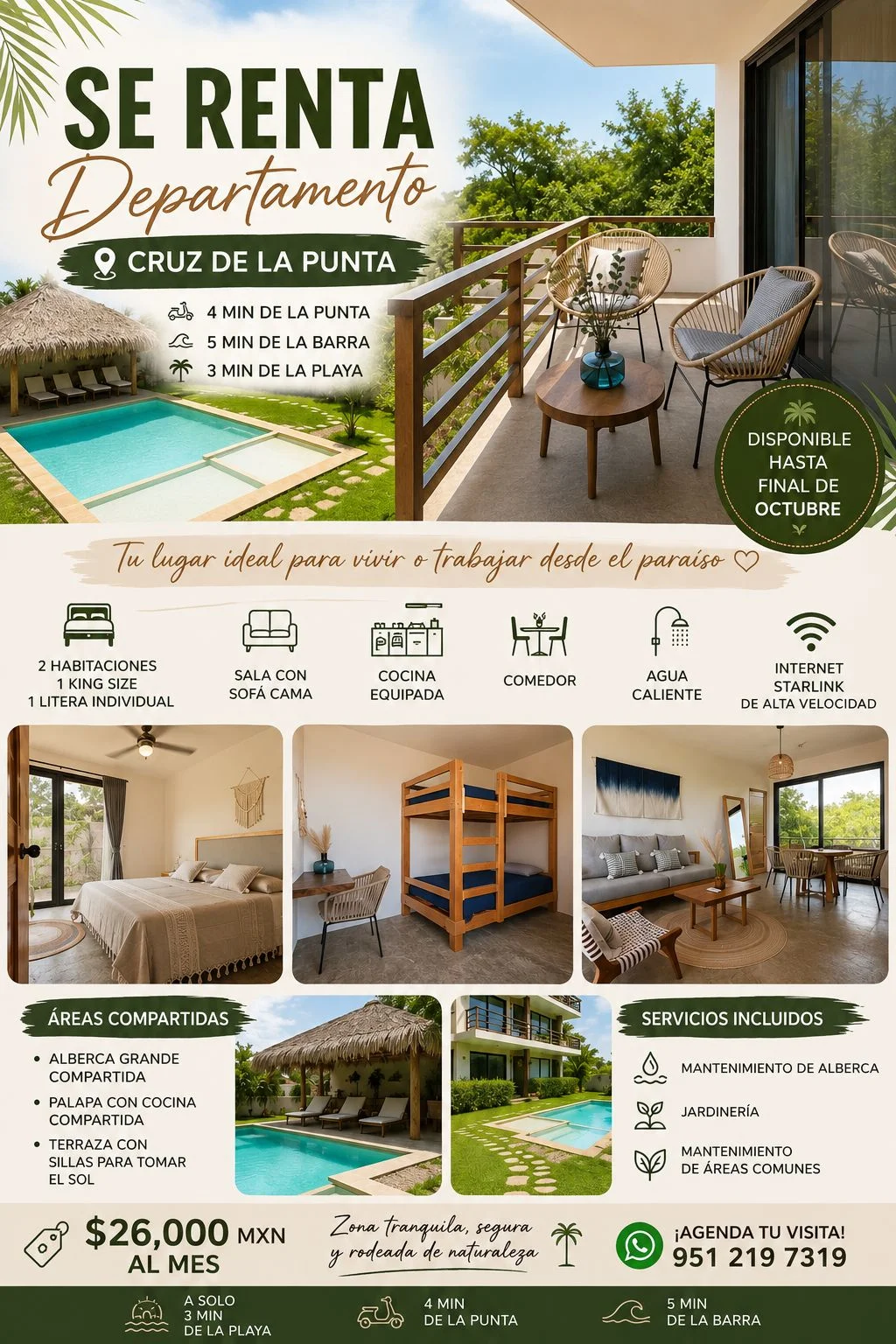 2 Bedroom Apartment in La Punta, Puerto Escondido