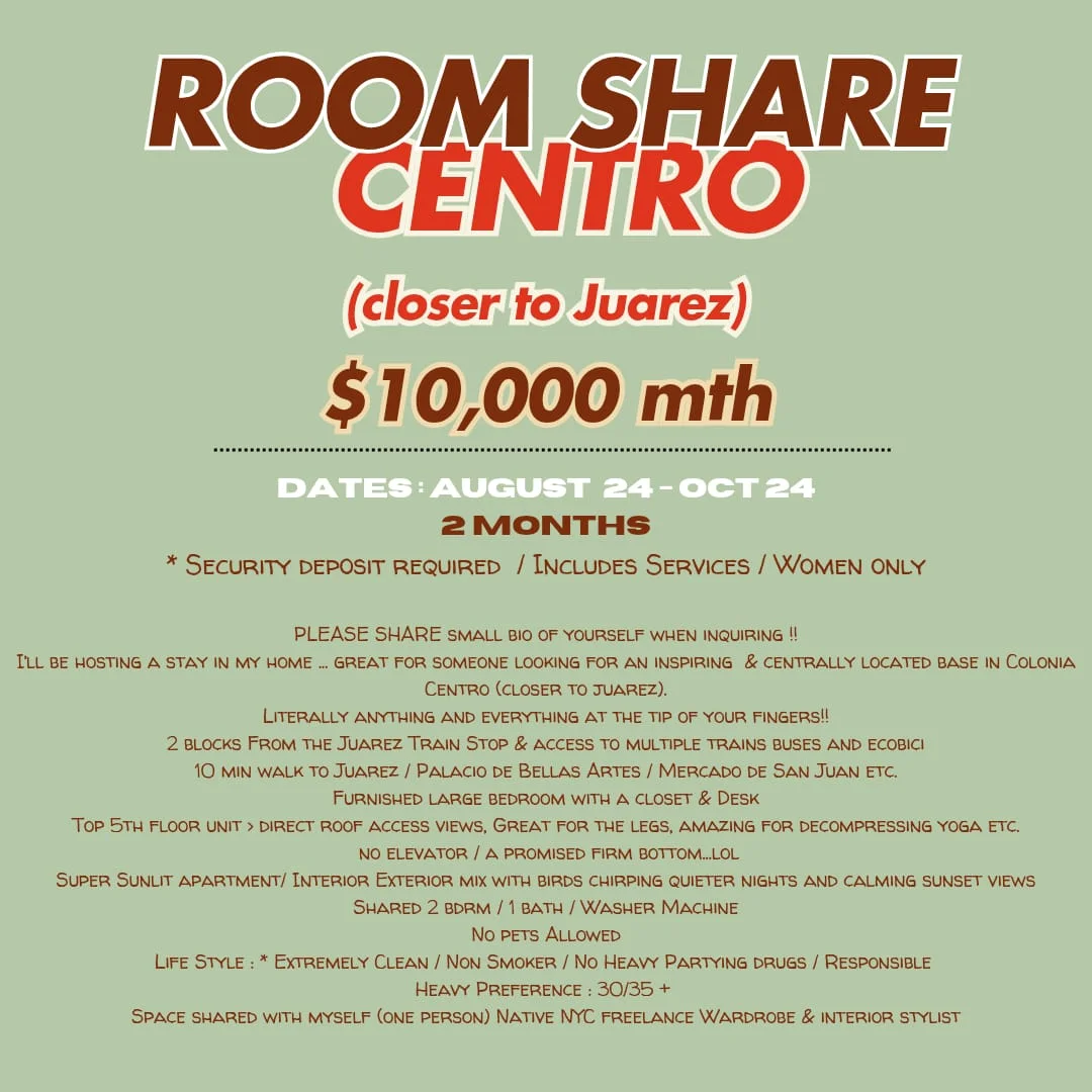 Room for Rent in Mexico City