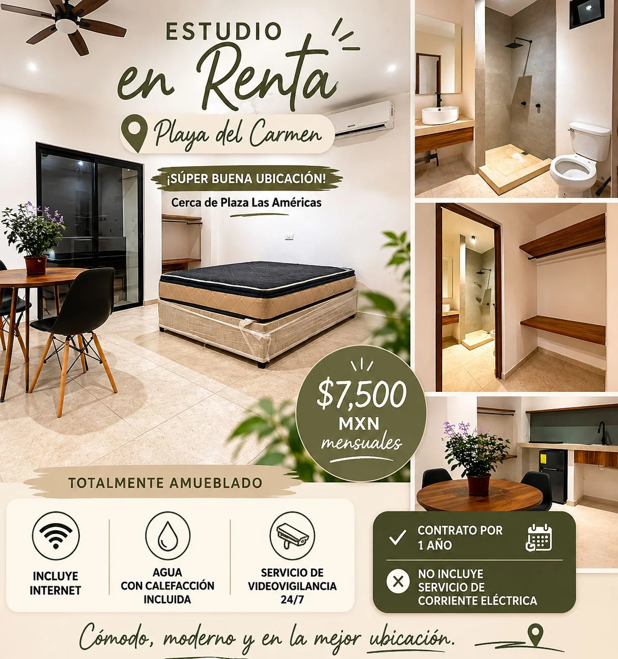 Studio for Rent in Playa del Carmen