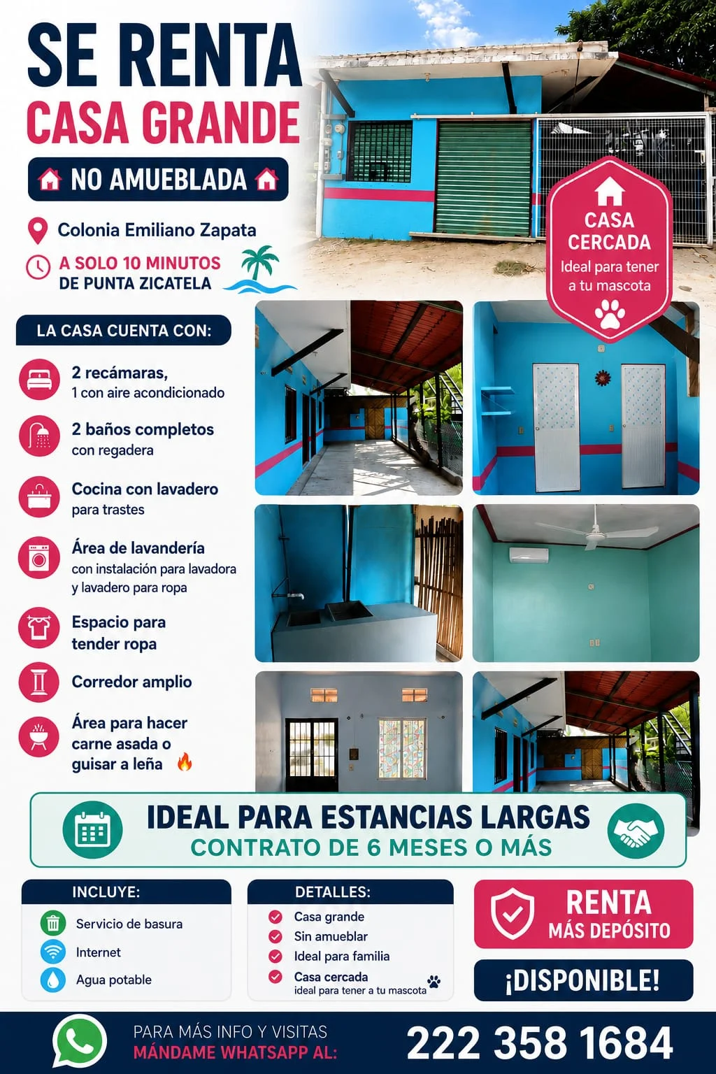 Large 2 Bedroom House in Emiliano Zapata, Puerto Escondido