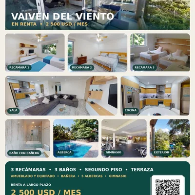 Modern 3BR Apartment with Pool in Playacar